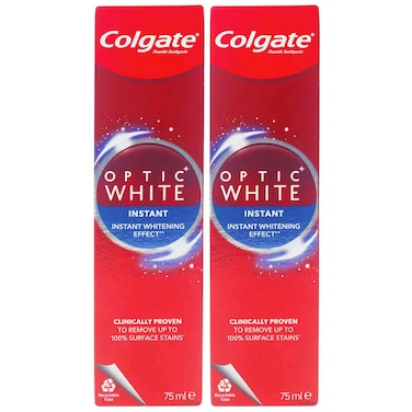 Colgate Toothpaste Optic White Instant White 2x75ml