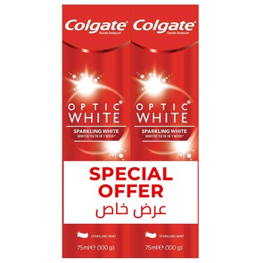 Colgate Toothpaste Optic White Twin 2x75ml