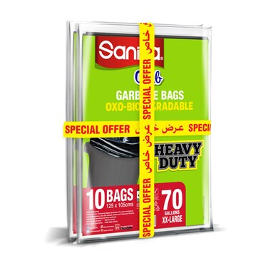 Sanita Club Garbage Bags  OXO Biodegradable Heavy Duty XX Large 70 Gallons 10 Bags 125x105cm 2 pieces