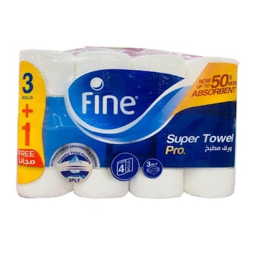 Fine Super Towel Pro Tissue 4rolls x 60sheets x 3ply