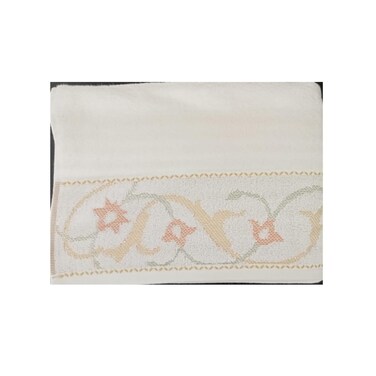 Cannon Flower Border Hand Towel White 41x66cm