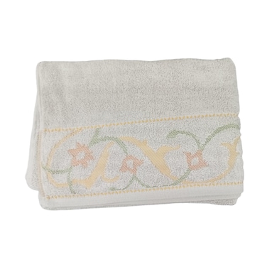Cannon Flower Border Face Towel Grey 50x100cm