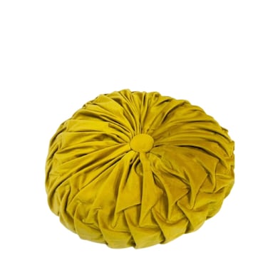 Round Cushion with Button Gold 40 cm