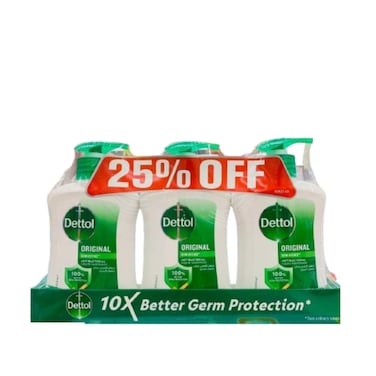 Dettol Original Liquid Handwash Pump, Pine Scent, 200ml x 3