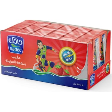 نادك حليب طويل الأمد بالفراولة 200x18 مل