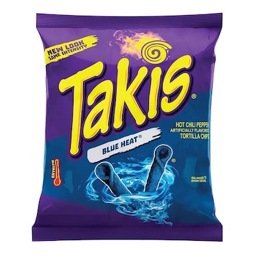 New Takis Blue Heat Hot Chili Pepper Tortilla Chips 56g