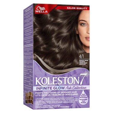 Wella Koleston 7 Infinite Glow Ash Collection Permanent Hair Colour 4/1 Enigmatic Medium Ash Brown