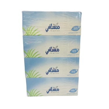 Masafi White Facial Tissues 4 x 170s