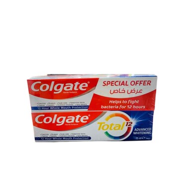 Colgate Tooth Paste Total Advance Whitening 2 x 75 ml