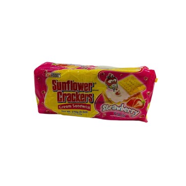 Sunflower Crackers Strawberry Flavor Cream Sandwich 270 gr