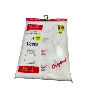 COTTNY VEST MENS 3PCS 1X1 RIB - XL
