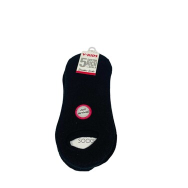 V Kids Sneaker Plain Girls Socks 5 Pair