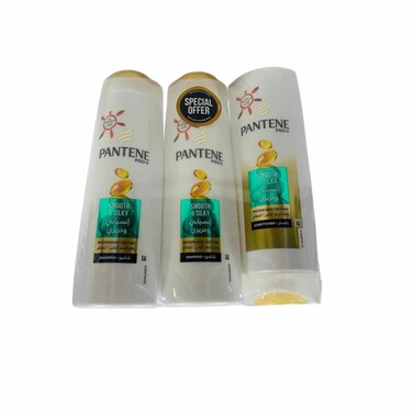 Pantene Smooth and Silky Shampoo 2 x 400 ml and Conditioner 360 ml
