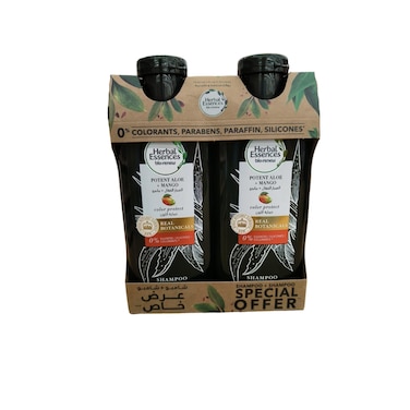 Herbal Essence Potent Aloe + Mango Shampoo 400ml + 400ml