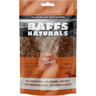 Baffs Naturals Lamb Mini Burger Gluteen Free Dog Treats and Chews 120g