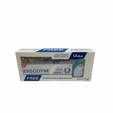 Sensodyne Toothpaste Extra Fresh Free Toothbrush and Mouthwash 75 ml