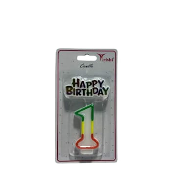 Trishi Number Candle Happy Birthday No 1
