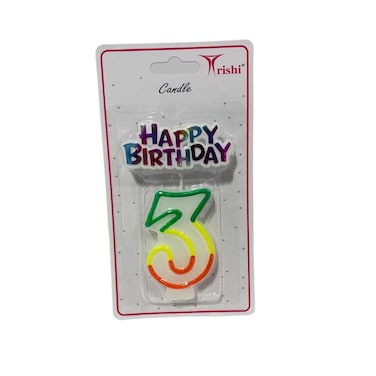 Trishi Number Birthday Candle 3