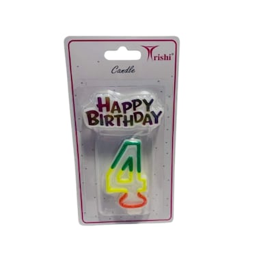 Trishi Number Candle Happy Birthday 4
