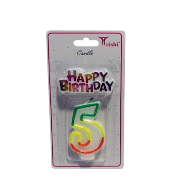 Trishi Number Candle Happy Birthday 5