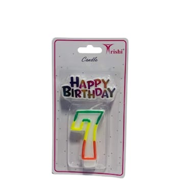 Trishi Number Candle Happy Birthday 7