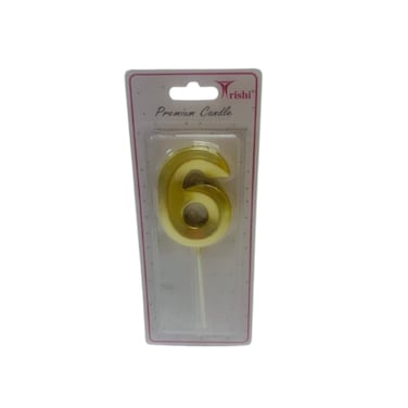 TRISHI PRE.METALLIC NUMBER CANDLE 6
