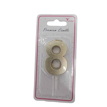 Trishi Premium Metallic Number Candle 8