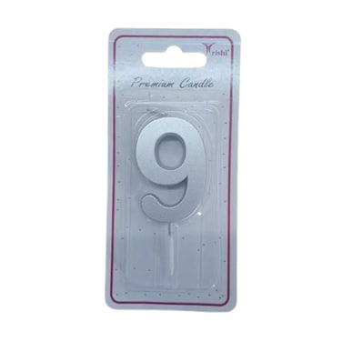Trishi Premium Metallic Number Candle 9