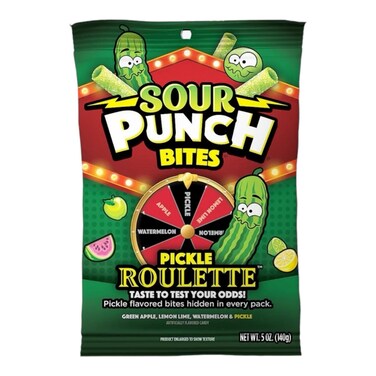 Sour Punch Bites Pickle Roulette Candy 140g