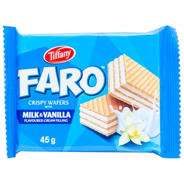 Tiffany Faro Crispy Wafers Milk and Vanilla 40g