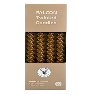 Falcon Dinner Candle 4 Pieces Brown