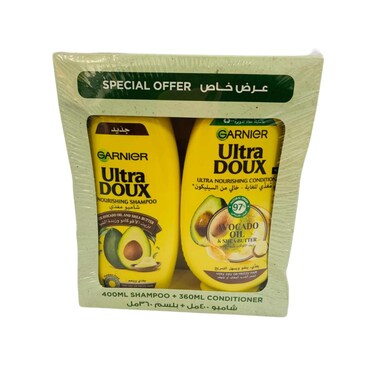 Garnier Ultra Doux Nourishing Avocado Oil and Shea Butter Shampoo 400 ml and Conditioner 360 ml