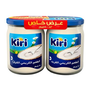 جبنة كريمية كيري، مرطبان زجاجي، 2 × 500 غرام