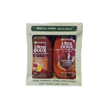 Garnier Ultra Doux Castor and Almond Oil Shampoo and Conditioner 400 ml + 360 ml