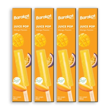 Barakat Mango Passion Fruit Mini Juice Pop 4x50ml
