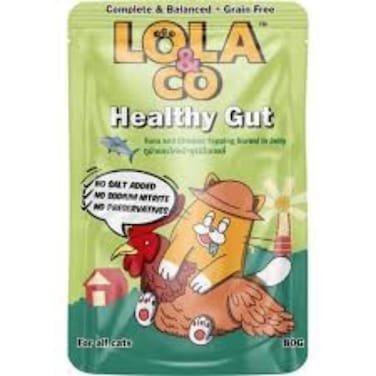 Lola and Co Healthy Gut Tuna and Chicken Topping Surimi in Jelly For All Cats 80g