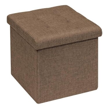 HSTex Foldable Storage Ottoman Brown single seater