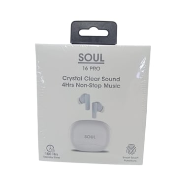 Soul 16 Pro Crystal Clear Sound Earbuds White