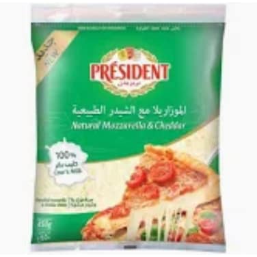 President Natural Mozzarella and Cheddar Cheese 450g