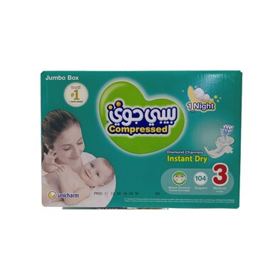 Baby Joy Diaper Jumbo Medium 3 Diapers 104 Pieces