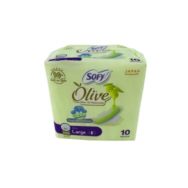 Sofy Olive Slim Pads Large 10 x 29 cm