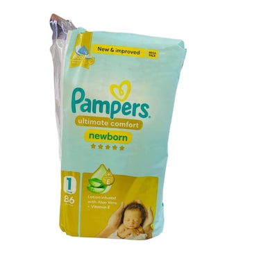 Pampers Premium Ultimate Comfort Newborn S1 Mid Pack 86 Diapers