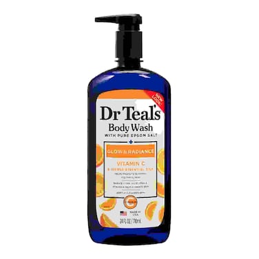 Dr Teal's Body Wash with Pure Epson Salt Glow and Radiance Vitamin C Citrus Essential Oil 710ml
