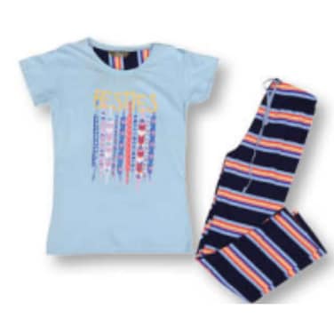 Ladies Pyjama Set Short Sleeve Size XL