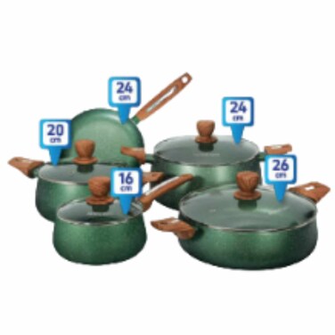 Homeway Marbel Cookware Set 9 Pieces