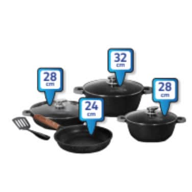 Homeway Diecast Cookware Set 8 Pieces