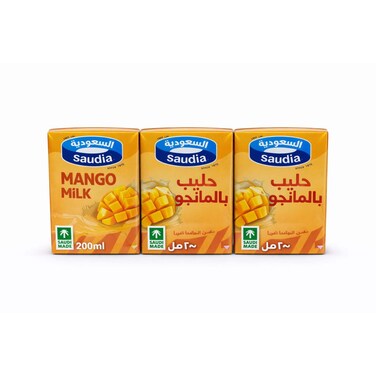 Saudia Flavor Milk Mango 3 x 6 x 200 ml

