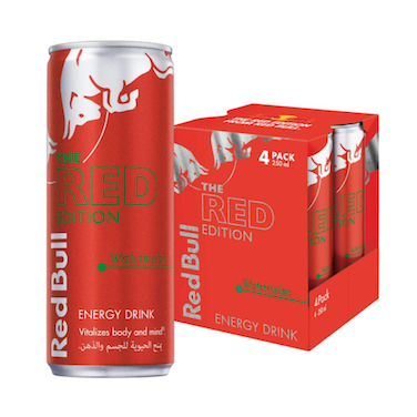 Red Bull Energy Drink Red Edition Watermelon 250ml pack of 4 for 18+ years
