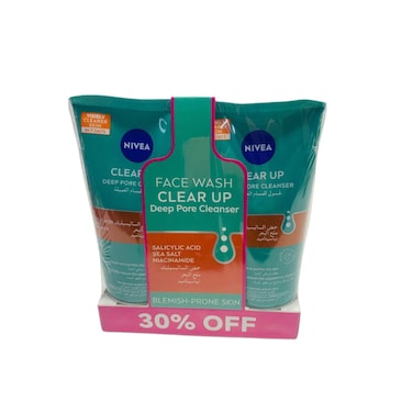 Nivea Clearup Deep Pore Cleanser 2 x 150 ml