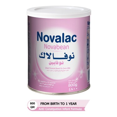 Novalac Novabean Anti-Constipation Infant Milk Formula, 0-12 Months, 800g